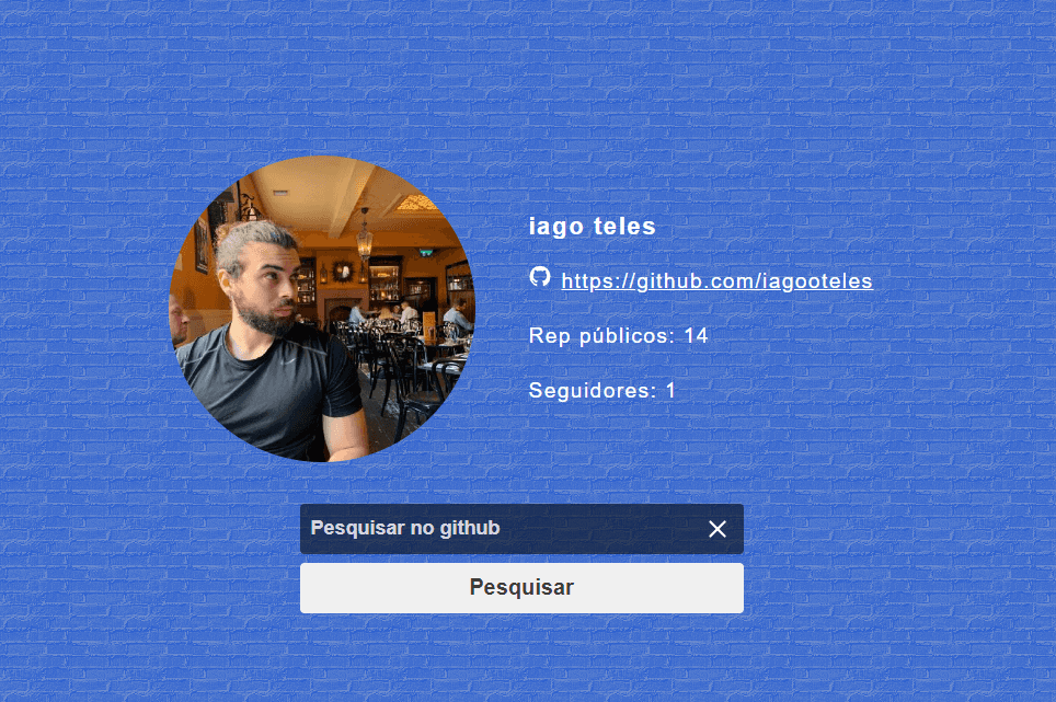 Imagem da sessão Página de pesquisa do github