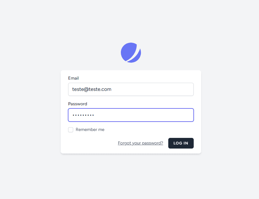 Imagem da sessão Página de Login